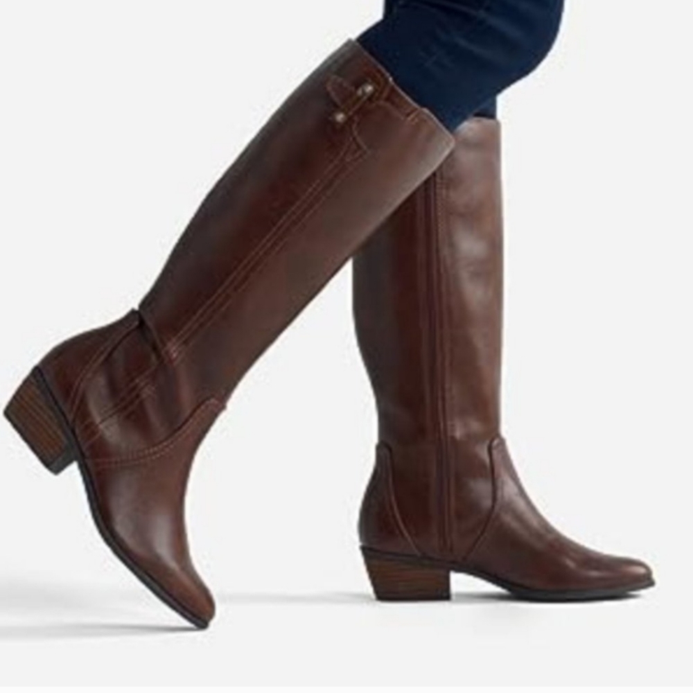 Dr. Scholl's Faux Leather Wide Calf Riding Boots Sz: 6.5 M